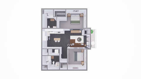 2 Bedroom Floor Plan at Yellowstone Landing, Belgrade, Montana